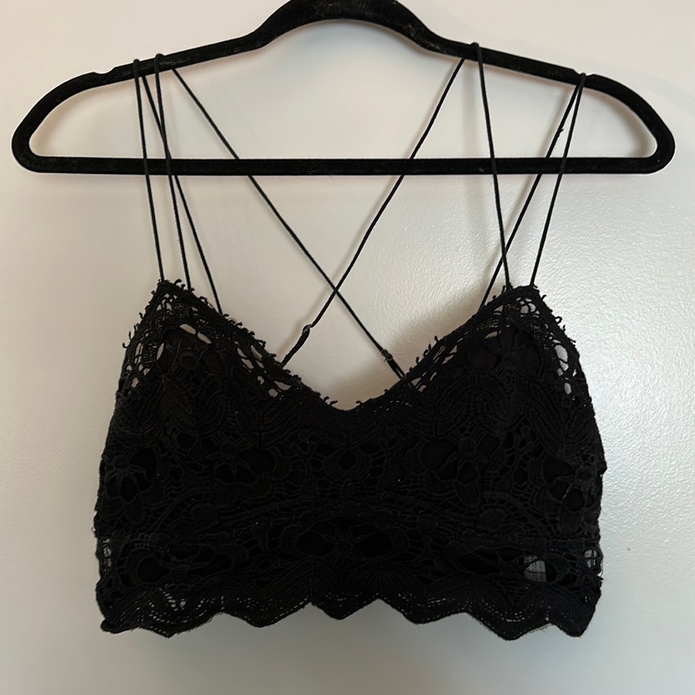 Free People One bralette/top, black, size M